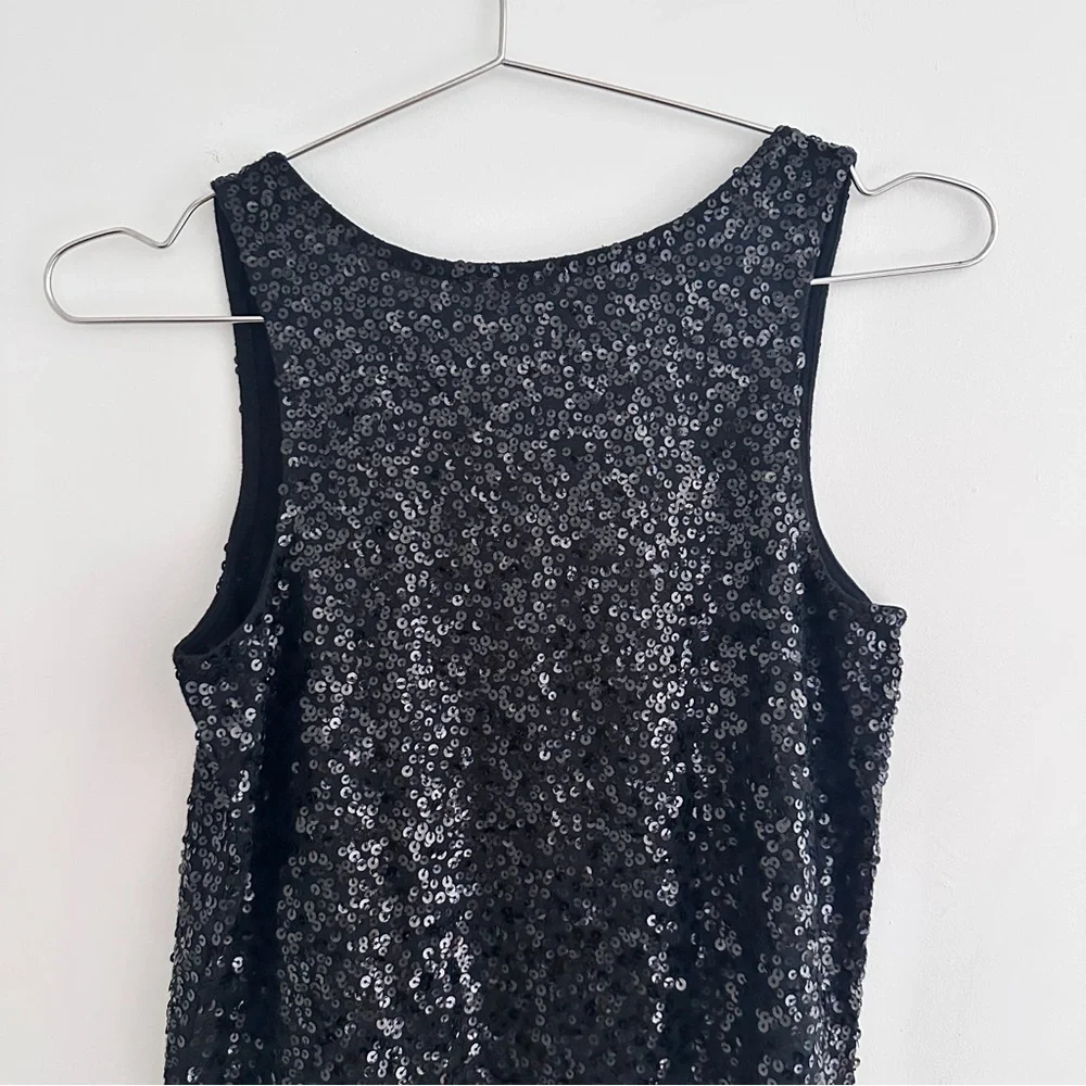 J.Crew Black Sequined Stretch Tank NWT